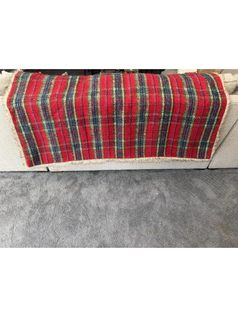 Pottery Barn Faux Fur Stewart Plaid Throw 50X60 Preowned
